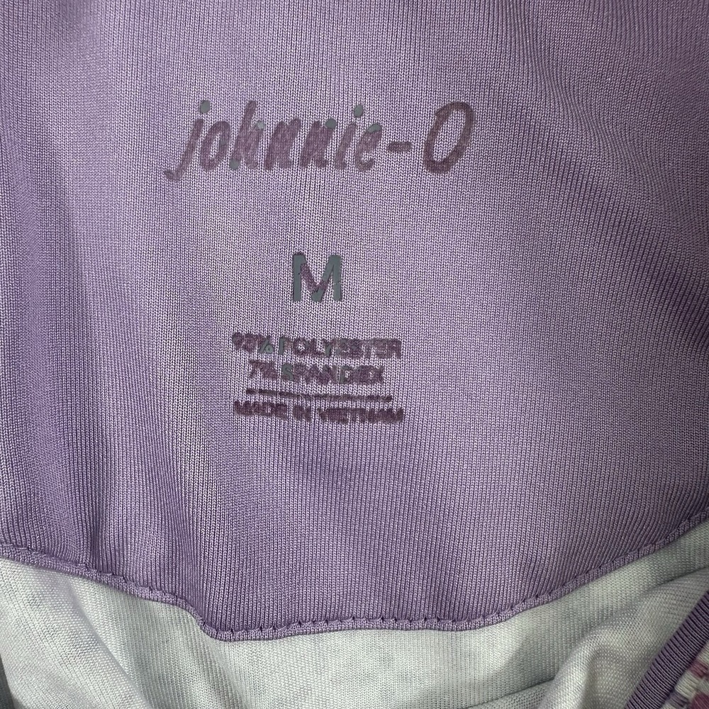 Johnnie-O Geometric Golf Polo Pink Purple Sz Medium M Governors Club Logo - Picture 9 of 9
